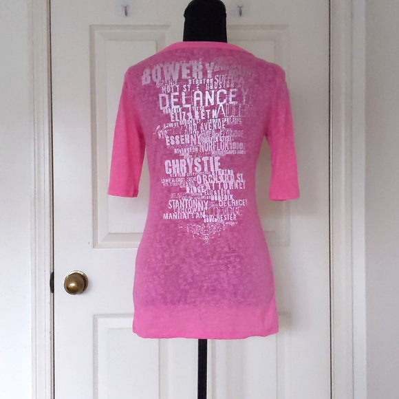 Express Cotton Blended V-Neck Half Sleeve Tee with silver words on the back. - Picture 2 of 4